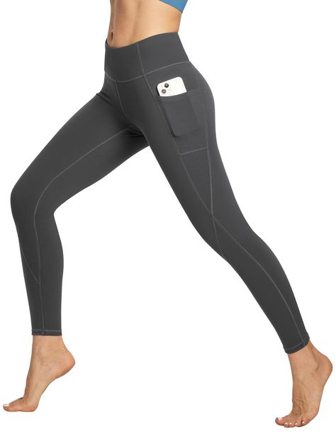 PRICES MAY VARY. ULTRA SOFT & STRETCHY MATERIAL - 75% Polyester + 25% Spandex. Heathyoga yoga pants with pockets for women are made of high-quality moisture-wicking fabrics with 4-way stretch technology. Just like the second-layer skin, these workout leggings for women provide you with maximum comfort, support, and coverage. We expect our leggings with pockets for women to not only be slim fit but also be comfortable to wear all day. 2 SIDE POCKETS & INNER POCKET - Both sides of these yoga leggi Hot Pink Leggings, Cut Out Leggings, Yoga Pants With Pockets, High Waist Yoga Pants, Sequin Pants, Yoga Activewear, Stretchy Leggings, Yoga Pants Women, Blue Leggings