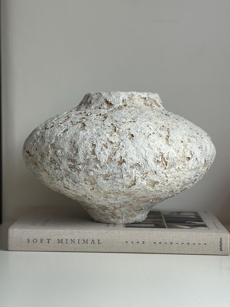 Add a touch of wabi-sabi to your home with a contemporary design large handmade air-dry clay vessel. Handcrafted with care, each vessel features a unique and rustic appearance that adds character to any space. Whether displayed on a shelf or used as a statement piece on your table, this vessel exudes charm and organic beauty. Embrace the imperfect beauty of wabi-sabi with this one-of-a-kind clay vessel, perfect for adding a touch of earthy sophistication to your decor. Paper clay pieces are not Clay Table, Large Vessel, Wabi Sabi Home Decor, Wabi Sabi Ceramics, Imperfect Beauty, Vintage Pottery Vases, Wabi Sabi Decor, Pottery Design, Contemporary Pottery