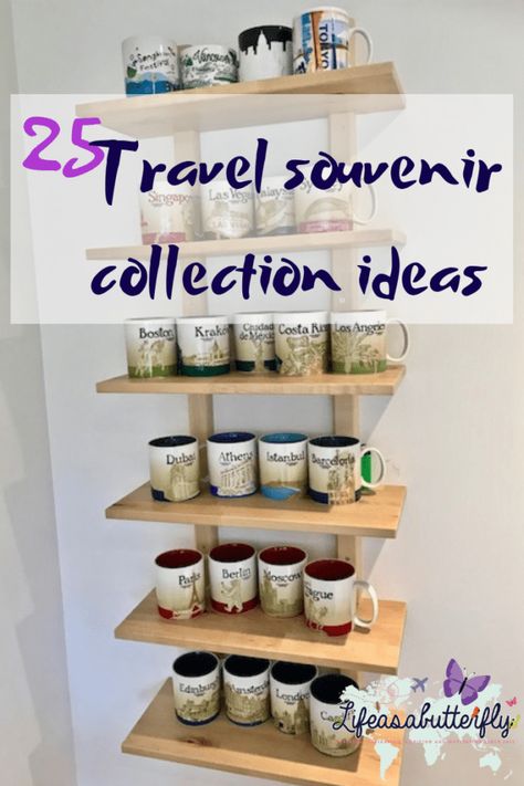 Diy Souvenirs, Souvenir Display, Souvenir Ideas, Souvenir Wedding, Travel Room, Souvenir Collection, Family Travel Hacks, Container Ideas, Travel Memorabilia