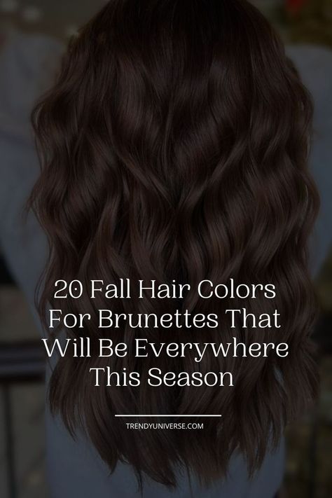 Okay, I’ll admit it: brown hair can become boring after a while. But that doesn’t mean you should change your base color. Instead, what you need is to freshen it up a bit and the new season is the perfect time for that. That is why I present you with the hottest fall hair colors for brunettes. Winter Hair Dark Brown, Easy Brown Hair Color, Brunette Hair Color No Highlights, Cinnamon Mocha Hair Color, Toner For Dark Brown Hair, Fall Burnett Hair Color Dark, Dark Brown Hair For Fall, Types Of Brunette Hair Color, Fall Hair Color Trends For Brunettes