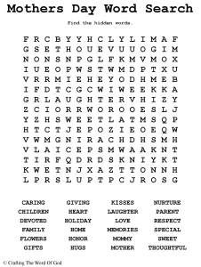 Mothers Day Word Search 6th Grade Spelling Words, Simple Machines Activities, Children's Day Activities, Free Printable Word Searches, Bible Word Searches, Grandparents Day Crafts, Free Printable Puzzles, Mother's Day Printables, Children Day