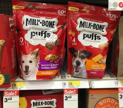 06-05-18 Milk-Bone Puffs Dog Treats Just $0.87 at Target! {Ibotta Rebate}Living Rich With Coupons® Living Rich, Rich Living, Dog Milk, Peanut Chicken, Dog Treats, I Love It, Chip Bag, Love It, Bones