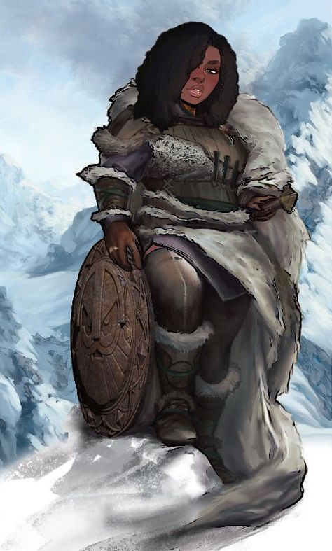 Dwarf dark fur snow shield Dwarves Character Design, Female Halfling Character Art, Black Dnd Character Female, Dnd Duergar, Dwarves Dnd, Black Dnd Characters, Duergar Dnd, Female Dnd Character, Female Dnd Character Art