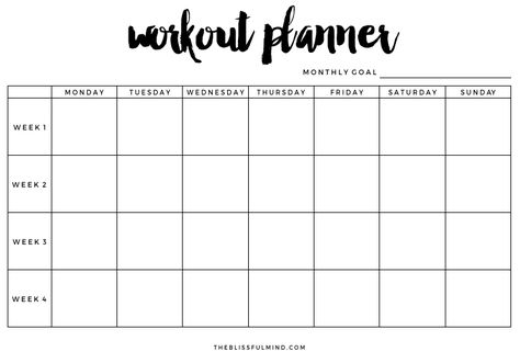 How to set & achieve your fitness goals + free workout planner printable! | www.theblissfulmind.com Free Workout Planner, Planning Sport, Workout Planner Printable, Fitness Binder, Gym Planner, Planer Organisation, Fitness Journal Printable, Training Journal, Diy Fitness