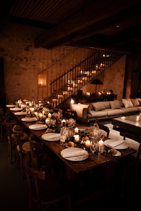 Dark Wedding Ceremony Aesthetic, Intimate Dinner Table Setting, Intimate Autumn Wedding, Wedding Private Dinner, Night Wedding Indoor, Intimate Birthday Dinner Party, Indoor Autumn Wedding, Intimate Party Decor, Private Small Wedding