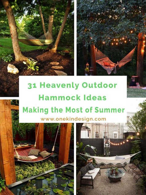 Heavenly Outdoor Hammock Ideas-00-1 Kindesign Outdoor Hammock Ideas, Hammock Posts, Hammock Ideas, Patio Hammock, Garden Hammock, Backyard Hammock, Indoor Hammock, Tropical Backyard, Cozy Backyard