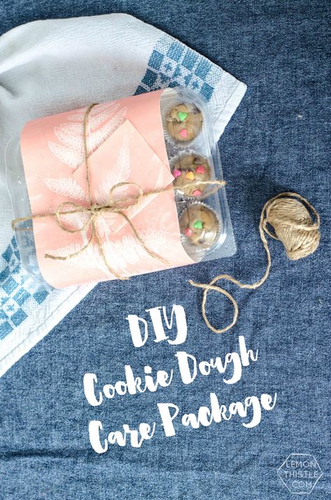 DIY Cookie Dough Care Package- what a great gift idea for a new mom! Frozen Cookie Dough Gift, Cookie Dough Packaging, Diy Cookie Dough, Cookie Dough Gift, Dough Packaging, Freezer Cookie Dough, Diy Dough, Freezer Cookies, Frozen Cookie Dough