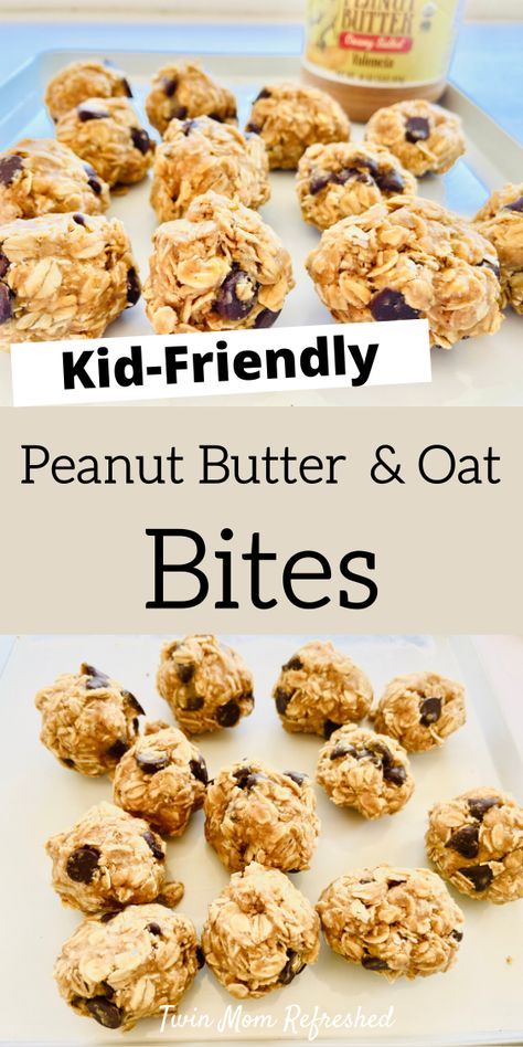 Peanut Butter Ball Recipe for Kids Peanut Butter Ball Recipe, Peanut Butter Ball, Peanut Butter Oatmeal Balls, Oat Bites, Easy Homemade Snacks, Oatmeal Balls, Peanut Butter Balls Recipe, Easy Snacks For Kids, Peanut Butter Oats