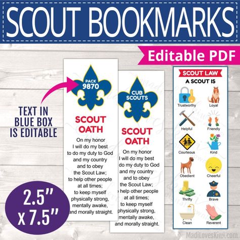 cub-scout-graphic-bookmark-TPT-byMadiLovesKiwi-01 Scout Oath And Law, Cub Scout Oath, Cub Scout Law, Scout Oath, Make Bookmarks, Scout Law, Cub Scouts Tiger, Cub Scout Crafts, Cub Scout Activities