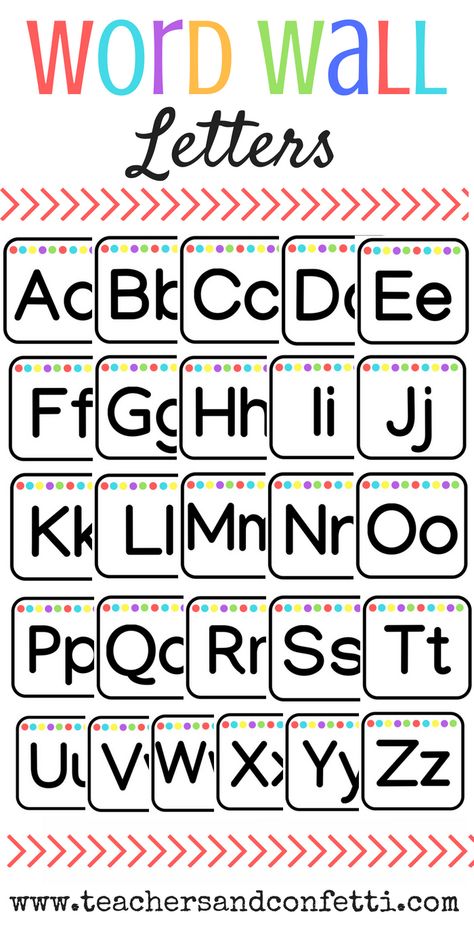 If you are looking for simple, trendy word wall letters, look no further! Check out these A-Z letters with colorful polka-dots. Get more ideas and resources at www.teachersandconfetti.com. Free Schedule Cards, Trendy Words, Word Wall Letters, Middle School Hacks, Classroom Decor High School, Cricut Svgs, Schedule Cards, Classroom Signs, Alphabet Wall