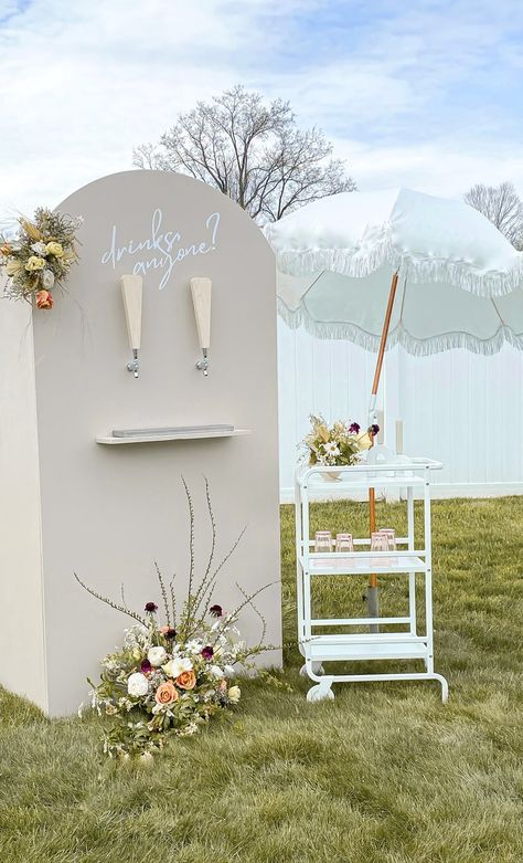 Diy Beer Bar Wedding, Diy Beer Bar, Beer Bar Wedding, Wedding Bar Cart, Party Rental Ideas, Mobile Bar Cart, Party Rentals Business, Coffee Bar Wedding, Bar Mobile