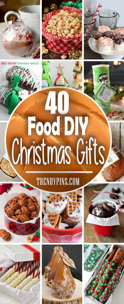 Christmas Treat Recipes For Gifts, Food Presents Christmas, Homemade New Years Gifts, Christmas Snacks For Gifts Easy Diy, Food As Gifts For Christmas, Christmas Sweet Gift Ideas, Christmas Eatable Gifts, Holiday Snack Gifts, Baked Good For Christmas Gifts