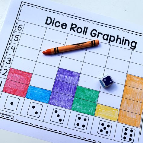 Dice Counting Games Preschool, Fun Math For Kindergarten, Colors Math Activities Preschool, Graphing Preschool Activities, Data Activities For Kindergarten, Math Game For Preschoolers, Math Graphing Activities Preschool, Graphing For Preschool, Easy Preschool Math Activities