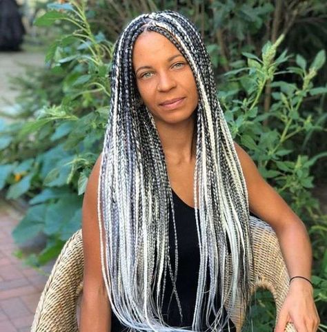 30+ Beautiful Grey Braids Styles that you should try this season - Claraito's Blog Claraito's Blog, Silver Hair Braids, Grey Braids, Grey Box Braids, Grey Hair Braids, Hair Box Braids, Hair Extensions For Black Women, Extensions For Black Women, Hair Twists Black