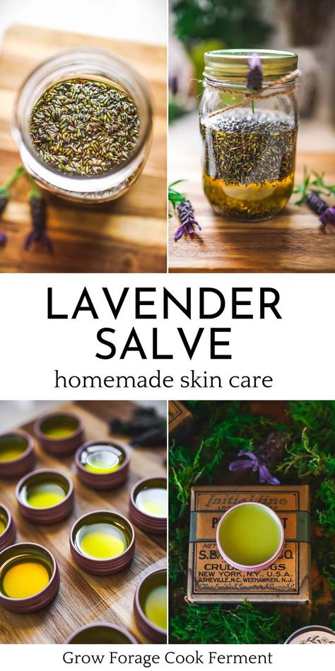 homemade herbal salve made with lavender Herb Closet, Lavender Salve, Apothecary Garden, Herbal Salve Recipes, Medicinal Flowers, Herbs Medicine, Body Care Recipes, Survival Preparedness, Herbal Medicine Recipes