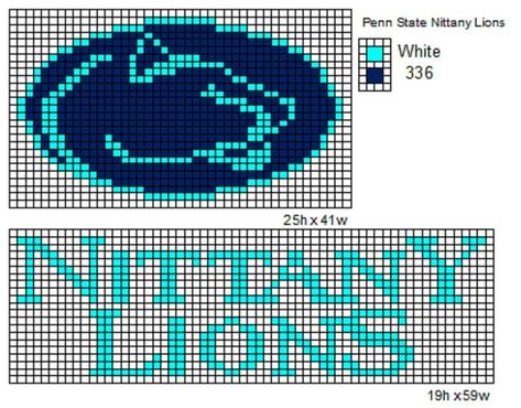 Penn State Nittany Lion knit and crochet pattern Penn State Crafts, Penn State Logo, Owl Knitting Pattern, Bobble Crochet, Crochet Square Blanket, Melty Bead Patterns, Crochet Graph, Name Plates, Crochet Quilt