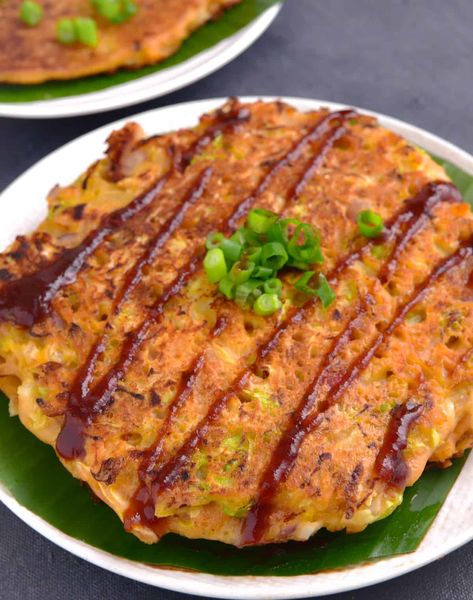 Vegan okonomiyaki - easy Japanese cabbage pancake - SecondRecipe Vegan Okonomiyaki Recipe, Vegan Okonomiyaki, Cabbage Pancake Recipe, Easy Pancake Batter, Pb Recipes, Cabbage Pancakes, Japanese Cabbage, Rice Pancakes, Vegan Japanese