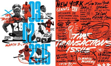 ESPN Transactions Issue – Matt Lehman Studio Yearbook Spreads, Espn Magazine, Nyc Brooklyn, Hand Drawn Lettering, Life Poster, Sports Graphic Design, Branding Packaging, Typography Letters, Magazine Layout