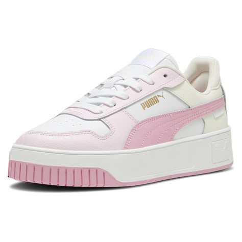 PRICES MAY VARY. 100% Authentic Women's Puma Carina Street Puma White-Pink Lilac-Gold Puma Carina, Street Shoes, White Sneakers Women, Fashion Sneakers, Sneakers White, Sneakers Fashion, Womens Sneakers, For Free, Sneakers