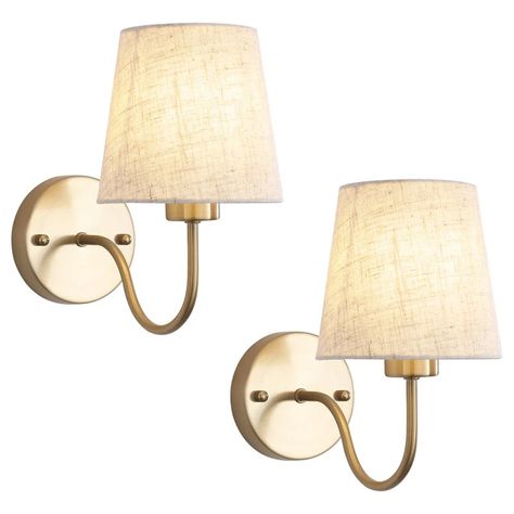 House of Hampton® Iknoor Dimmable Bath Sconce | Wayfair Nursery Sconces, Fireplace Sconces Lighting, Farmhouse Bathroom Vanity Lighting, Wall Mounted Bedside Lamps, Brass Bathroom Lighting, House Hardware, Bathroom Light Sconces, Farmhouse Wall Sconces, Gold Wall Lights