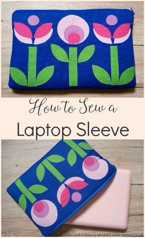 How to Sew a Laptop Sleeve - Diy Laptop Case, Clothes Upcycle, Diy Laptop, Diy Sewing Tutorials, Bag Inspiration, Computer Sleeve, Sewing Tutorials Free, Fabric Boxes, Sewing Rooms