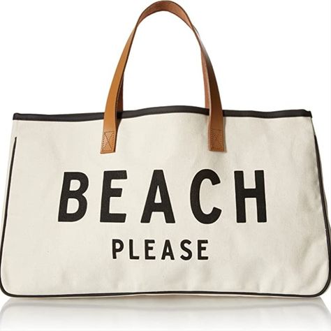 Canvas tote with leather handles for anytime on the go or getaway. -100% Cotton -Imported -Cotton lining -No Closure -Hand Wash Only Santa Barbara Design, Best Beach Bag, Perfect Beach Bag, Large Beach Bags, Canvas Beach Bag, Vacation Bag, Pool Bags, Beach Please, Rattan Bag