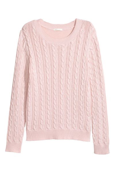 Cable Knit Jumper, H&m Women, Pink Lady, Knit Jumper, Knit Cotton, Pink Sweater, Fashion Company, Cable Knit, Everyday Fashion