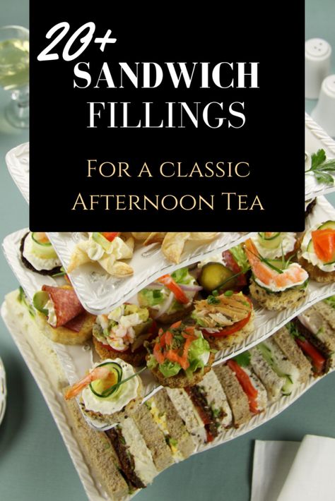 Party Sandwiches Recipes, Sandwiches Afternoon Tea, English Tea Sandwiches, Sandwiches Ideas, High Tea Sandwiches, Tea Party Sandwiches Recipes, Vintage Afternoon Tea, Tea Party Menu, Cucumber Sandwich