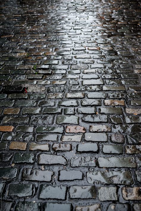 Ruelle Sombre, Wet Cobblestone, Pavement Texture, Painted Lady House, Ballerina Images, Architecture References, Paving Texture, Victorian Street, Scene Writing