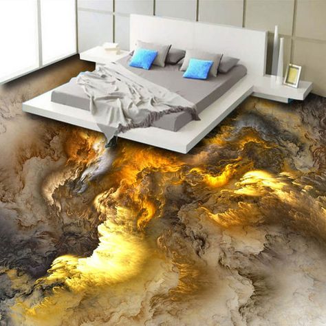 3d Floor Art, Tiles Bedroom, Epoxy Floor Designs, Epoxy Floor 3d, Abstract Clouds, 3d Flooring, 3d Epoxy, Flooring Designs, Floor Murals