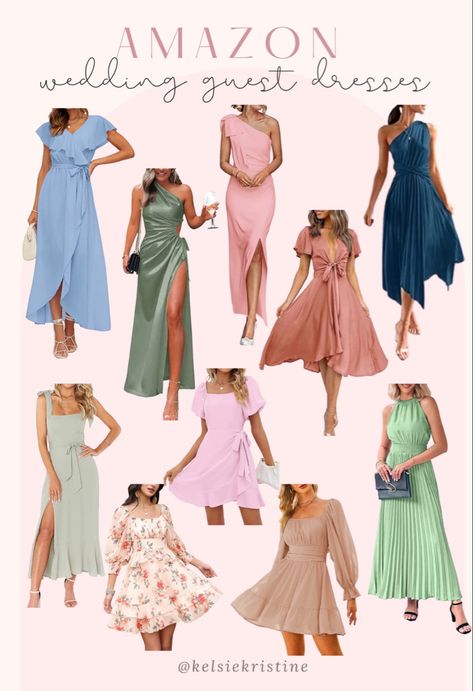 Amazon wedding guest dresses Summer Wedding Dress Guest Ideas, Spring Color Dresses For Wedding Guest, Wedding Guest Dress For March, Beach Wedding Outfits For Guests Woman, Dress For Spring Wedding Guest, Wedding Shower Guest Outfit Spring, Spring Outdoor Wedding Guest Dress, Wedding Guest Dress Spring 2024, Spring 2024 Wedding Guest Dresses