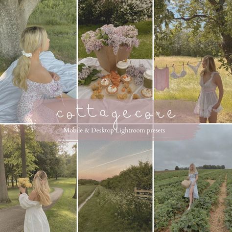 Cottagecore Lightroom Preset, How We See Each Other Template, Milkmaid Dresses, Spring Lightroom Presets, Cottagecore Instagram, Picnic Vibes, Cottagecore Garden, Tea Aesthetic, Vintage Photo Editing