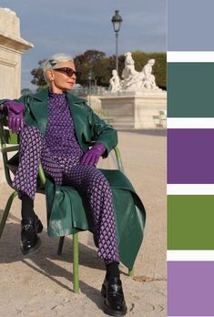 Green And Purple Outfit, Bright Colors Fashion, Conservative Fashion, Smart Casual Women, Colour Combinations Fashion, Color Combos Outfit, Mode Tips, Best Winter Outfits, Color Combinations For Clothes