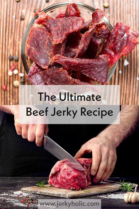 The best homemade beef jerky recipe made with Habanero Peppers is bound for greatness! The spicy kick of the peppers and the saltiness of the Sea Salt really makes this the top jerky recipe ever! | Jerkyholic via @Jerkyholic Smoked Jerky Recipes, Beef Jerky Recipe Dehydrator, Beef Jerky Marinade, Homemade Beef Jerky Recipe, Jerky Recipes Dehydrator, Jerkey Recipes, Smoked Jerky, Jerky Marinade, Making Beef Jerky