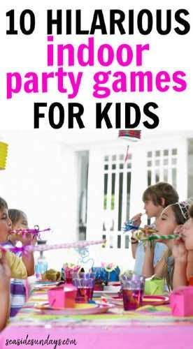 Hilarious games for an indoor birthday party! Kids will love playing these classic party games! These are great birthday party ideas for preschoolers or kids over 5. If you are looking for a low-cost party for your child, these party games are inexpensive and great for children of all ages. Party games for 7 year olds, indoor birthday party ideas for kids Indoor Party Games For Kids, Classic Birthday Party, Girls Birthday Games, Girls Birthday Party Games, Childrens Party Games, Indoor Party Games, Birthday Games For Kids, Indoor Birthday Parties, Girls Party Games