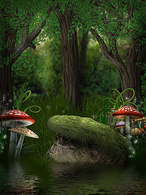 Magic mushroom forest green background Grass Images, Mushroom Background, Fairy Background, Magic Background, Mushroom Wallpaper, Forest Background, Fantasy Background, Magic Forest, Fantasy Forest