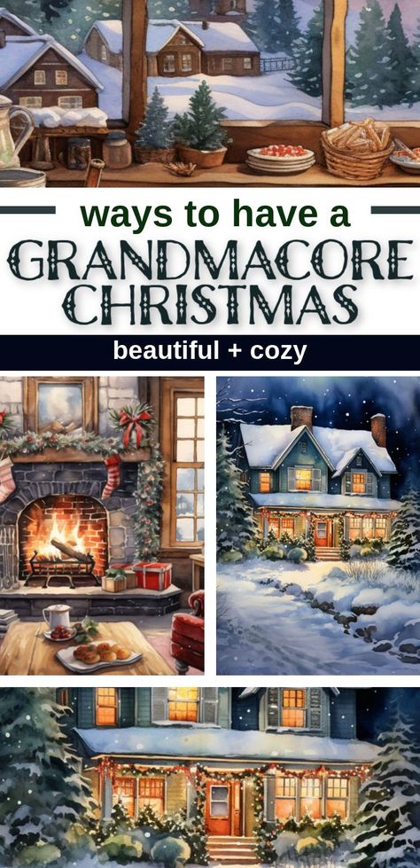 House Decorating Christmas, Grandma Christmas Aesthetic, Grandma Christmas Decor, Home Decoration Christmas, Christmas At Grandmas House, Grandmacore Home Decor, Fairytale Home Interior, Grandmacore House Bedroom, Grandma Core Home Decor