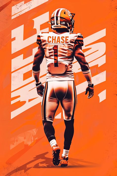 Ja'Marr Chase Cincinnati Bengals ,Football Coach Gift, Sports Poster, NFL Poster, Football Dad, NFL Gifts, NFL Wall Art, Football Poster Football Thanksgiving, Nfl Poster, Football Coach Gifts, Sport Graphics, Cincinnati Bengals Football, Nfl Football Art, Poster Football, Bengals Football, Art Football