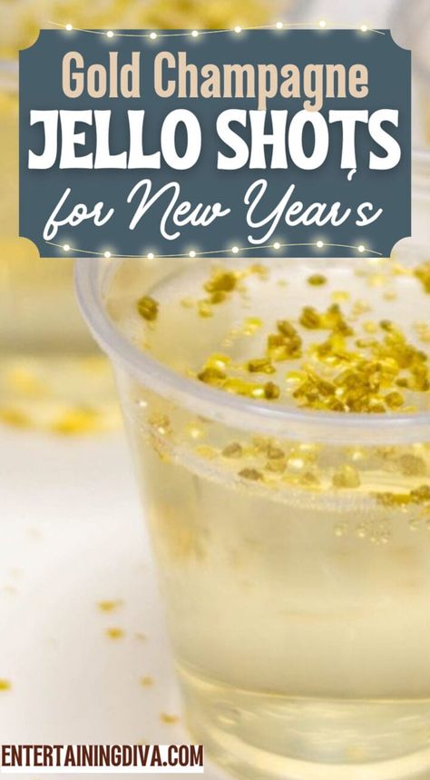 These gold champagne jello shots are just the perfect treat for any adult party. It's a super easy recipe to make and tastes absolutely delicious. Try out this easy jello shots recipe idea and I promise, you'll want to add this to any party menu of yours! Champagne Jello Shots Recipe, Easy Jello Shots, Champagne Jello, Champagne Jelly, Champagne Jello Shots, Best Jello Shots, Jello Shots Recipe, Jelly Shots, White Cranberry Juice