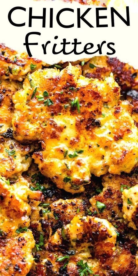 Vegetarian Zucchini Recipes, Chicken Zucchini Recipes, Ground Chicken Recipes Healthy, Zucchini Chicken, Chicken Fritters, Chicken Mozzarella, Cheesy Zucchini, Ground Chicken Recipes, Chicken Zucchini