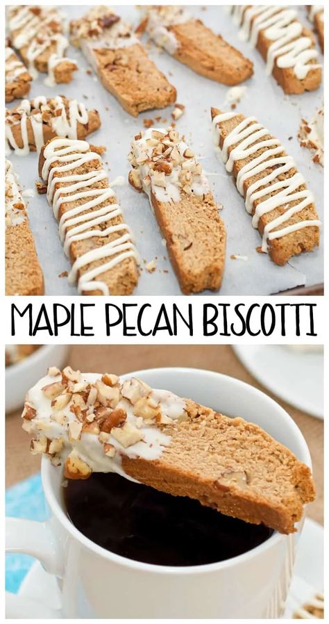 Maple Biscotti, Pecan Biscotti Recipe, Pecan Biscotti, Biscotti Flavors, Easy Biscotti, Best Biscotti Recipe, Easy Biscotti Recipe, Biscotti Recipes, Hot Cup Of Coffee