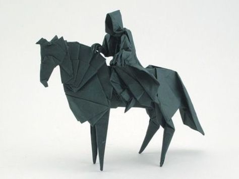 Knight On Horse | Knight on Horse | ORIGAMI Origami Day, Tutorial Origami, Origami Dragon, Origami And Kirigami, Folding Origami, Instruções Origami, Art Origami, Origami Paper Art, Origami Animals