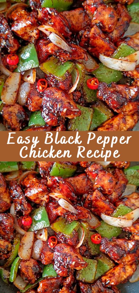 Easy Black Pepper Chicken, Black Pepper Chicken Recipe, Pepper Chicken Recipe, Black Pepper Sauce, Black Pepper Chicken, Recipes With Chicken And Peppers, Pepper Chicken, Health Dinner, Chicken Bites