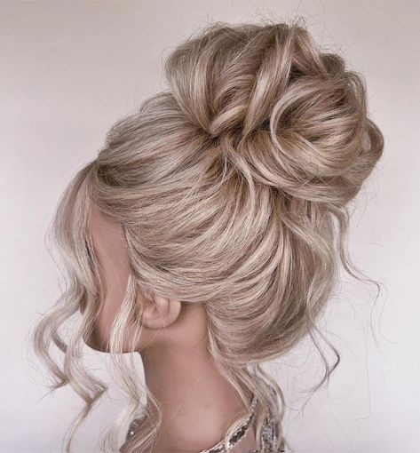 Wedding Hairstyle Sleek Bun - Beyond the Ponytail Updo Hairstyles Blonde, Blonde Wedding Hair Updo, Wedding High Updo, Blonde Hair Updo, High Updo Wedding, Girl Updo, Hair Consultation, Bride Hairstyles Updo, Bday Hair