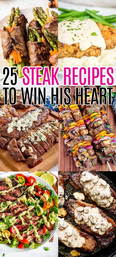 Heart Healthy Steak Recipes, Diced Steak Recipes Dinners, Beef Shoulder Steak Recipes, Strip Steak Dinner Ideas, Balsamic Steak Rolls, Ny Strip Steak Recipes, Beef Recipes For Dinner Healthy, Easy Steak Dinner, Leftover Steak Recipes