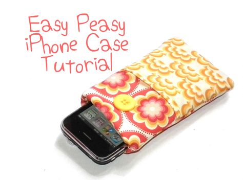 easy peasy iphone case tutorial by PennyDog Iphone Pouch, Diy Sewing Tutorials, Pouch Diy, Phone Covers Diy, Pouch Sewing, Diy Iphone Case, Cell Phone Pouch, Mini Pouch, Small Sewing Projects