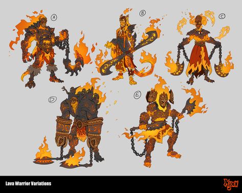 ArtStation - Volcanic Fire Dancer Warrior, Kyle Mjoen Guardian Character Design, Volcano Hawaii, Fire Warrior, Armor Drawing, Fire Demon, Fantasy Demon, Fire Dancer, Mtg Art, Tiki Art