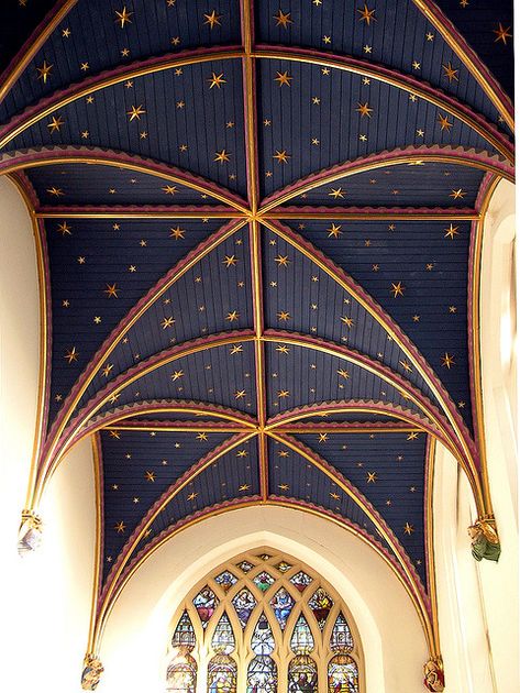 Starry Chapel Ceiling in St. Mary's Parish Church in Old Amersham, Bucks by Cathy Chapel Ceiling, Ravenclaw Aesthetic, Star Ceiling, Have Inspiration, Trondheim, The Ceiling, Futuristic Architecture, Historical Architecture, Vintage Modern