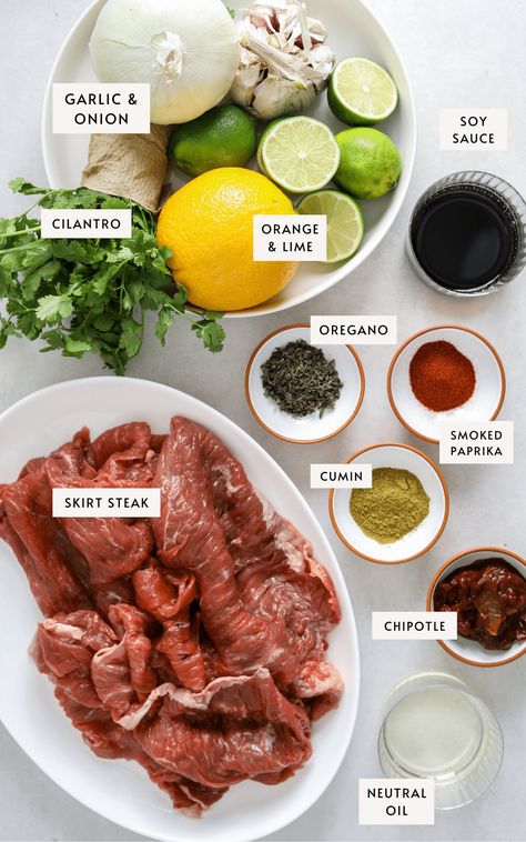 One of the greatest luxuries of living in Los Angeles is that you're never more than a few blocks away from a street vendor selling some of the best tacos you've ever had in your life. Luckily, for those not in Los Angeles, street tacos can be recreated at home with this simple recipe for succulent and juicy carne asada! Homemade Carne Asada Tacos, At Home Street Tacos, Chipotle Carne Asada Recipe Copycat, Authentic Steak Tacos Recipes, Carne Asada Recipes Grill, Street Tacos Steak Marinade, Taco Party Theme, Tacos Meat Recipes, Carne Asada Sauce