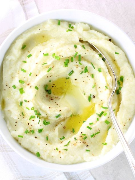 Celery Root Puree, How To Cook Cauliflower, Mashed Cauliflower Recipe, Creamy Mashed Cauliflower, Food Processor Uses, Buttery Mashed Potatoes, Celery Root, Recipetin Eats, Vegan Sour Cream